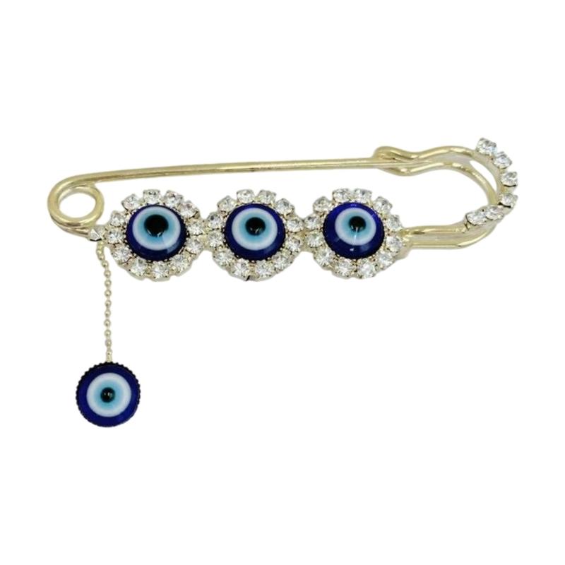 Турецкая булавка «Глаз дьявола» для душа новорожденного ребенка, подарок на День матери для мусульманок, защитная булавка «Глаз дьявола» золотой
