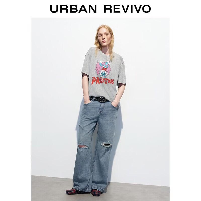 UR Women s Ripped Washed Wide-Leg Denim Jeans 30 синий