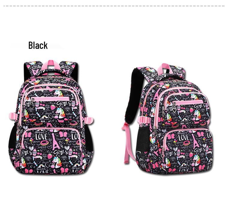 Trendigt 3-delat skolryggsäckset för flickor - Söt campusstil