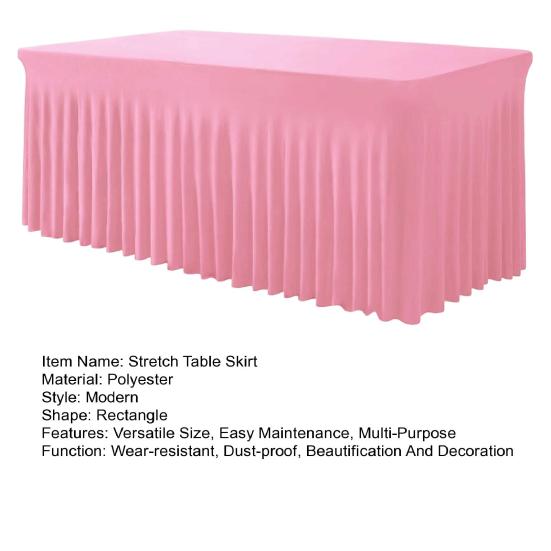 4ft 6ft Sizes Stretch Table Skirt Tutu Ruffled Tablecloth Table Cover Classroom Teacher Desk Back to School Supplies