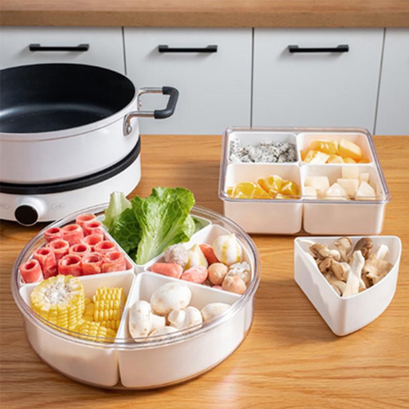 Divided Serving Square Fruit Tray Dry Fruit Snack Plate Container Candy Nut Vegetable Sugar Dessert Tray Hotel Party Plate