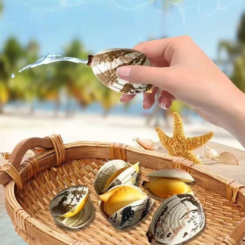 5 Stück Wasserspritzende Muschel Spielzeug Blumenpanzer Streichschale Dekompression Lustiges Simulationsspielzeug für Kinder