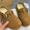 Leather All-inclusive Children's Inner Height-increasing Women's Shoes Autumn and Winter New One-pedal Plush Cotton Shoes
