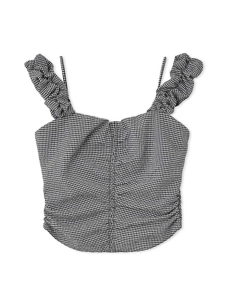 Snidel Design Bluse mit Puffärmeln SWFB252096 Karomuster für Damen