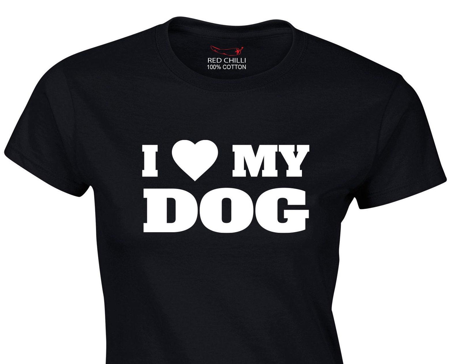 I Love My Dog Ladies T-shirt M