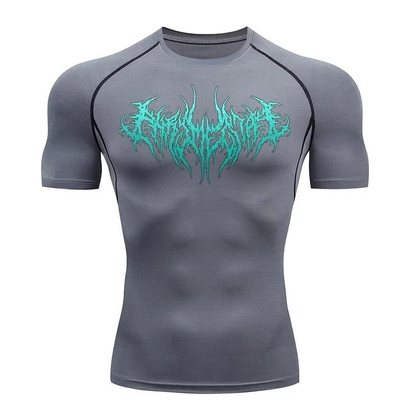 Men's Stretch Compression Tee Shirt Fitness Gym Sports Running T-Shirt Quick Dry Breathable Basketball Training Short Sleeve Top