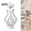 Modern Floral Art Decor 3D Printed Rose Sculpture Hollow Vase Figurine