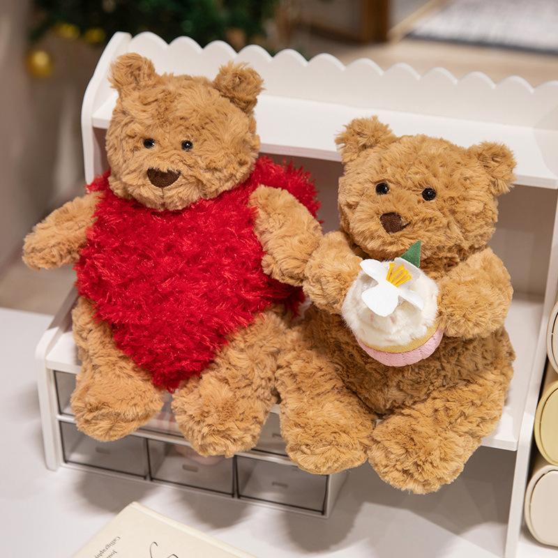 Love Barcelona Bear Doll Taro Mud Milk Tea Plush Toys Simulated Bread Dessert Soothing Doll