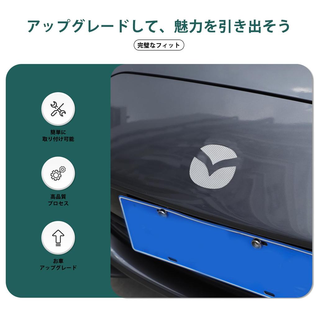 Hcilloend Set of Stainless Steel Emblem Emblem and Badge Covers for New Mazda Roadster ND Series Easy Decorative Exterior Custom Accessories 4-Piece