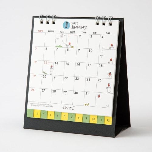 Midori 2025 Calendar Tabletop S Old Man Pattern 31311006