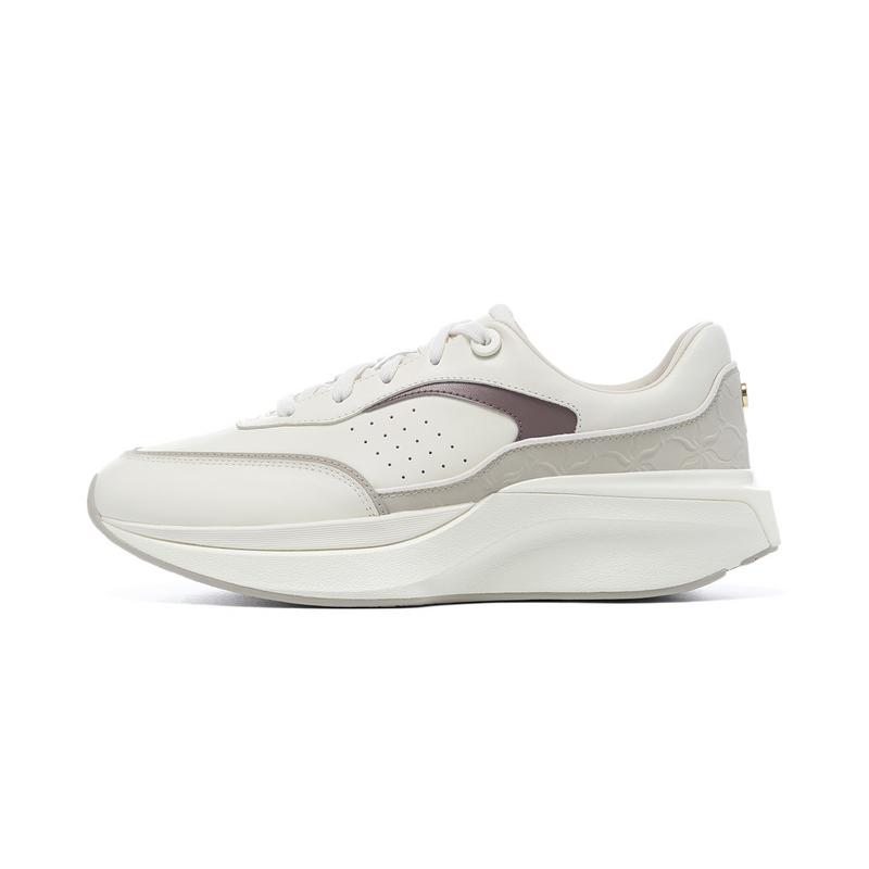 Li-Ning 1990 Sports Fashion Rebound Non-Slip Wear-Resistant Low-Top Casual Shoes Women Casual Shoes Off-White ALFU016-1