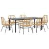 VidaXL Ensemble à manger jardin 7pcs marron rpoly otin verre, ensemble à manger d'extérieur, meuble à manger de jardin 3334546