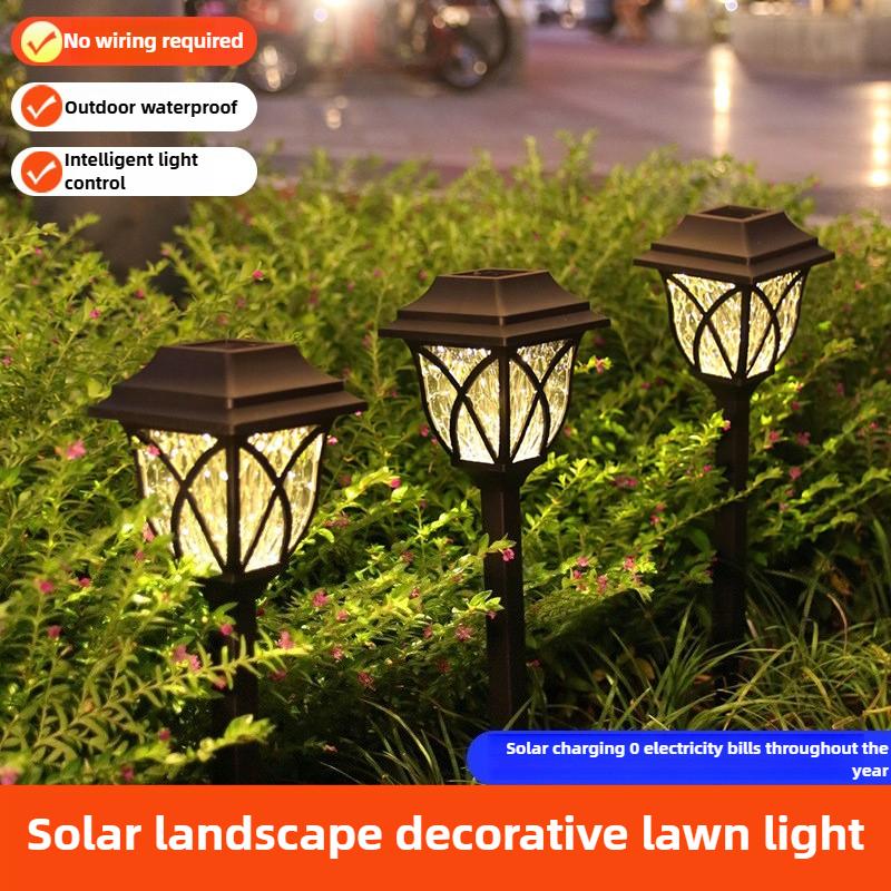 Solar Garden Lights Waterproof Outdoor Yard Lawn Decor LandscapePathway Lights for Yard Garden GrassDecoration with Ground Stake
