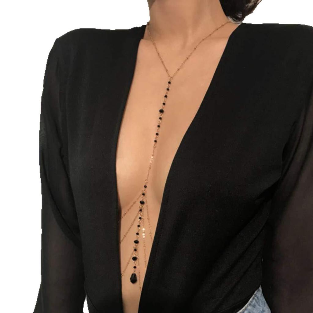 Chest chain for men, rhinestone body chain, milk chain for nightclubs, multi-layer tassel sparkling diamond lingerie chain for men