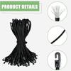 30Pcs 4mmx25cm Elastic Rope with Plastic Hook Heavy Duty Bungee Cord For Garment Repair Home Decoration And Packaging