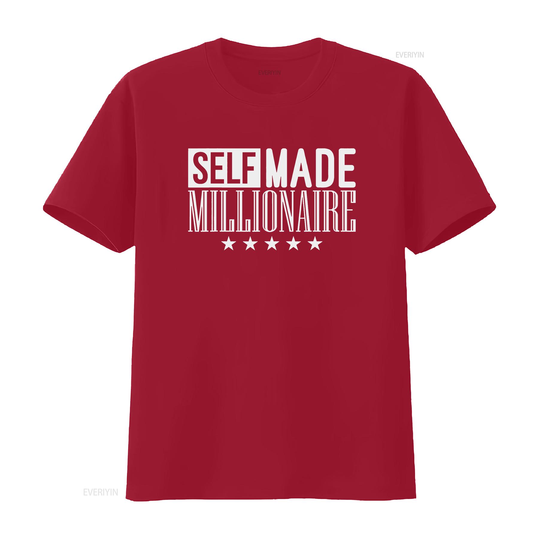 

Self made MILLIONAIRE Mindset T Shirt vintage Washed Soft Versatile Casual Slightly Top For Everyday Wear Breathable Stretched S