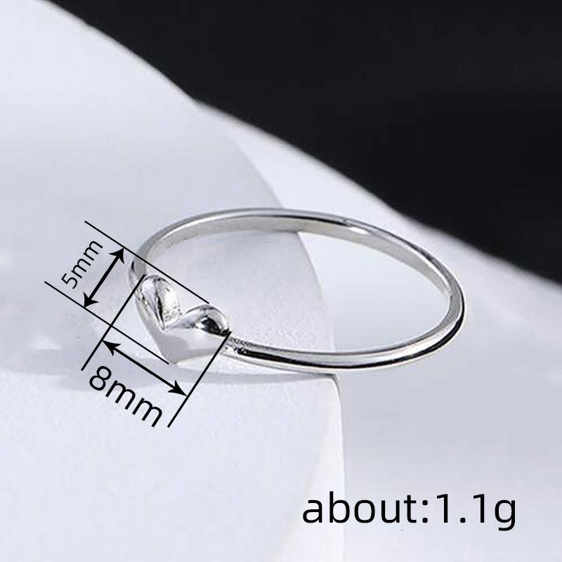 Bague Cœur de Pêche Amour Simple Européen et Coréen Femmes, Bijou Quotidien Minimaliste et Doux, Bague Tendance et Populaire