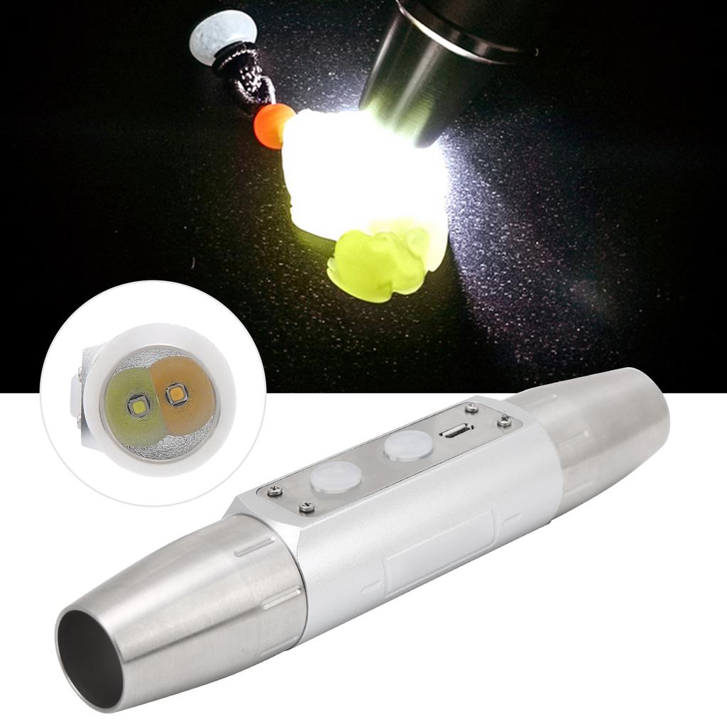 4 Lights Professional Flashlight Jewelry Identification USB Rechargeable Bright Torch
