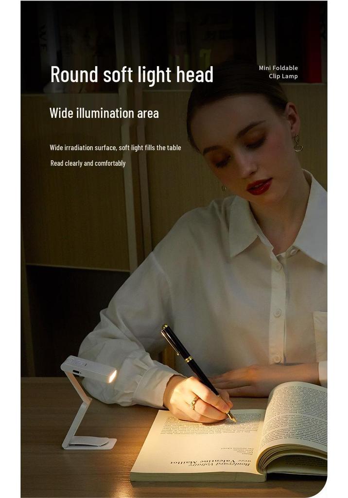 USB Rechargeable Mini Clip Desk Lamp: Portable LED Reading and Night Light, Perfect Student Gift