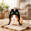 Bear-Shaped Guinea Pig Costume Hat Adjustable Ties Hamster Knitted Hat  Holiday Party
