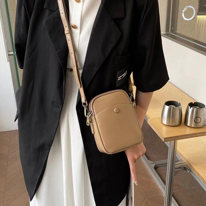 Bag Women's Autumn New First-layer Cowhide Mini Mobile Phone Bag Genuine Leather Fashionable Versatile Women's Shoulder Messenger Bag