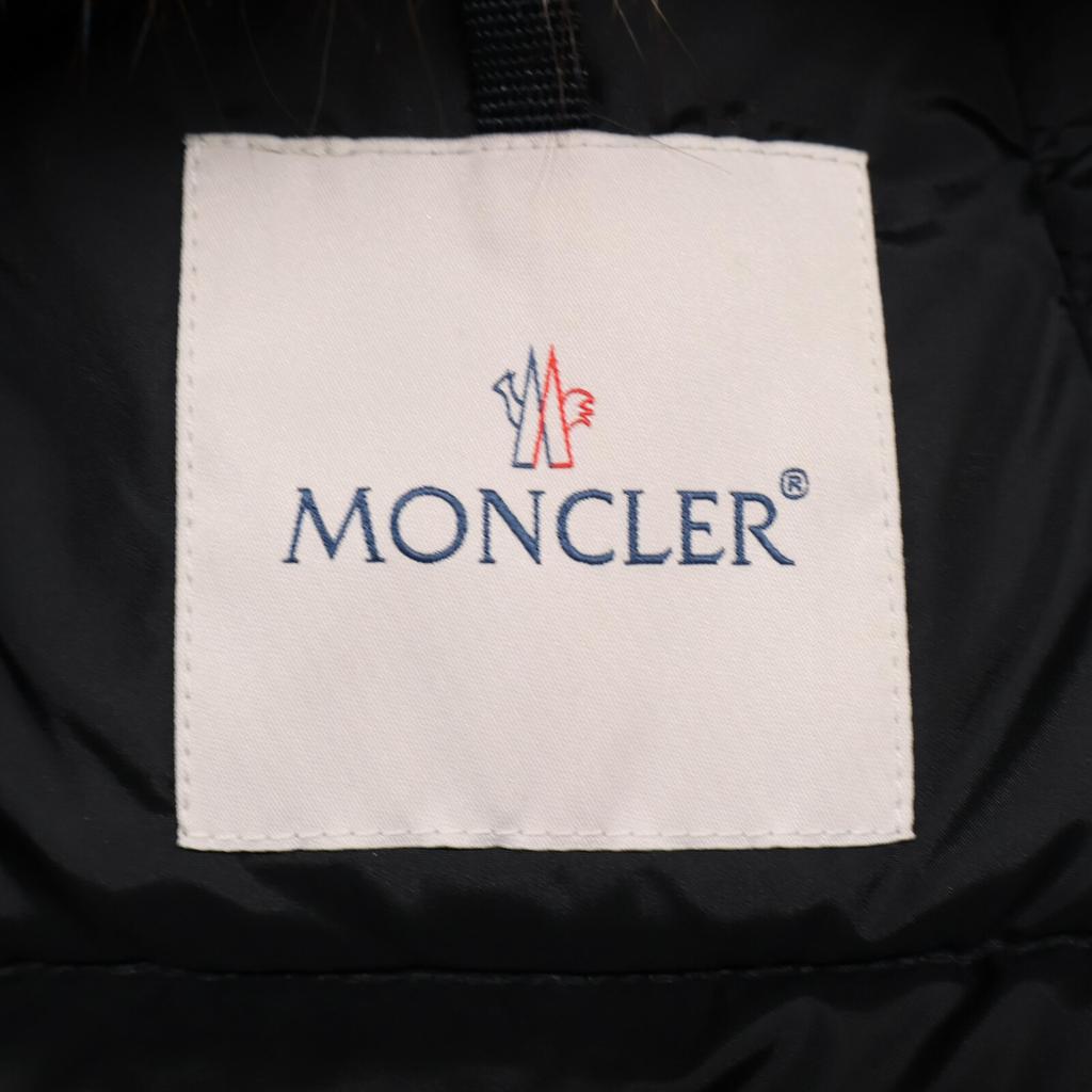 MONCLER [Domestic regular] HIRONDELLE hoodie down with fox fur collar coat 0 blackUsed