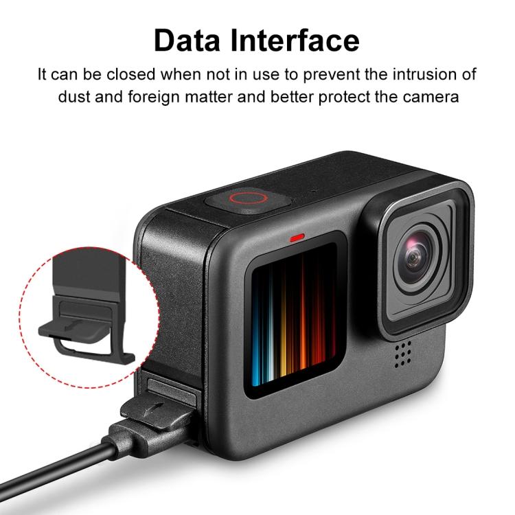PULUZ POM Plastic Battery Side Interface Cover for GoPro HERO13 Black /12 Black /11 Black /10 Black /9 BlackBlack)