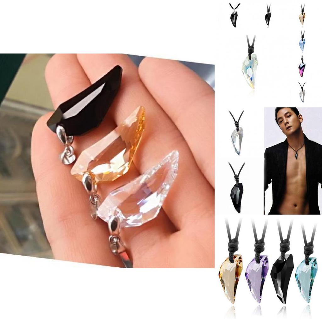 Stylish Korean Short Necklace For Men And Women Artificial Crystal Pendant