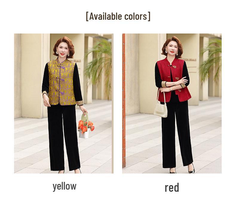 2026 New Elegant Chinese-Style Spring Suit: Stylish Vest Jacket for Middle-Aged & Elderly Women