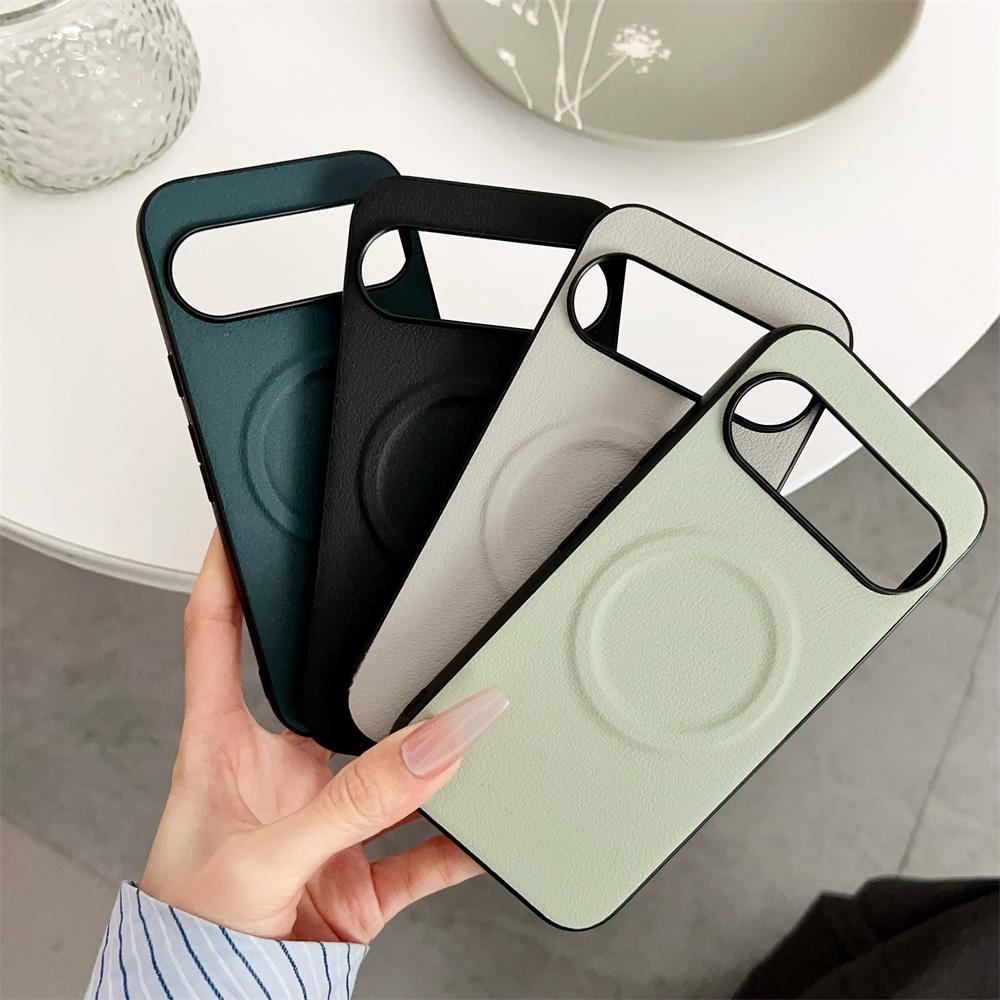 Luxury for Magsafe Leather Case For Google Pixel 9 ProXL 6 7 8 Pro 9Pro 8A 7A Magnetic Wireless Charge Shockproof PU Soft Cover