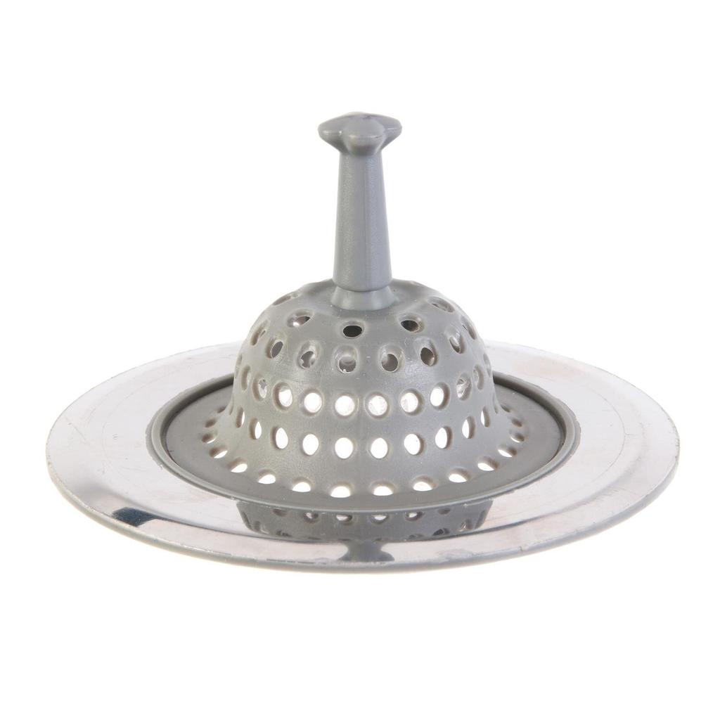 Sink Strainer Silicone/Stainless Steel Gray 11X11 Cm