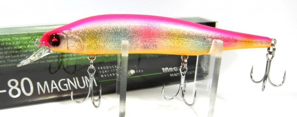 Megabass Minnow MAGNUM GLX Rainbow PB Приманка X-80