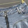 Stație Europeană nișă tiv cu volane fustă de denim femei primăvară și vară sexy fete fustă evazată în formă de A