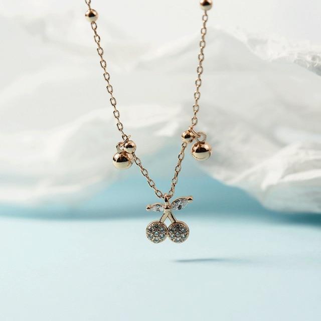 Настоящий Стерлинговый Цветной Хрустальный Камень Кисточка Вишня Шарм Подвеска Ожерелья Чокер Collares Женские Свадебные Свадьба Мероприятие Вечеринка Мероприятие