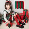 Green New Year Red Socks Cotton Children Long Socks Casual Bow Hosiery for Kids  Winter