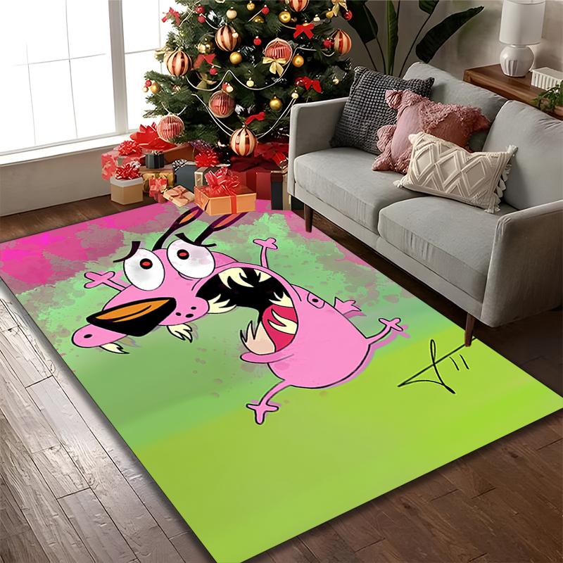 1pc Courage the Cowardly Dog Rug, Digital Printed Home Chair Sofa Mat, Durable Office Area Carpet, Beautiful Festival Decorations