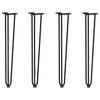 Vidaxl Nogi Do Stołu Hairpin, 4 Szt., Czarne, 72 Cm, Lita Stal