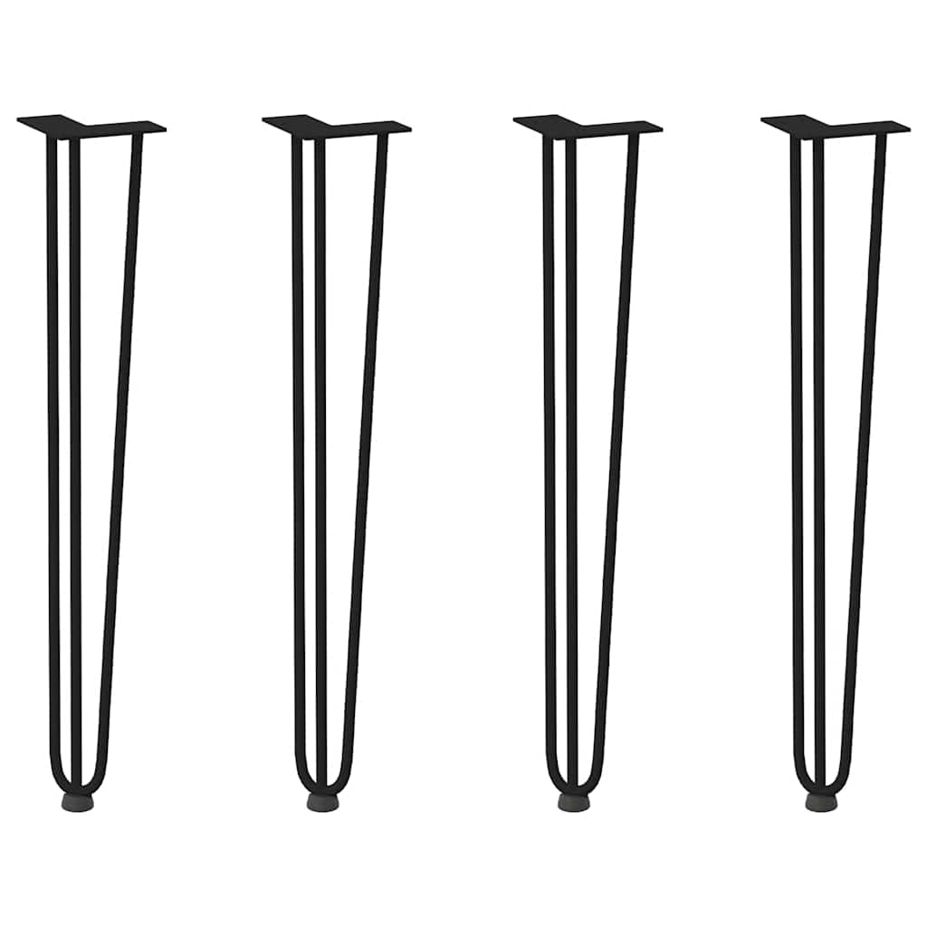 Vidaxl Nogi Do Stołu Hairpin, 4 Szt., Czarne, 72 Cm, Lita Stal