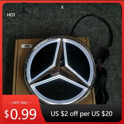 Hot Car Sticker for Mercedes Benz W204 W205 W213 W177 W176 W218 W253 GLE GLC GLS W206 VITO W447Luminous Grill Badge 3D Convex St