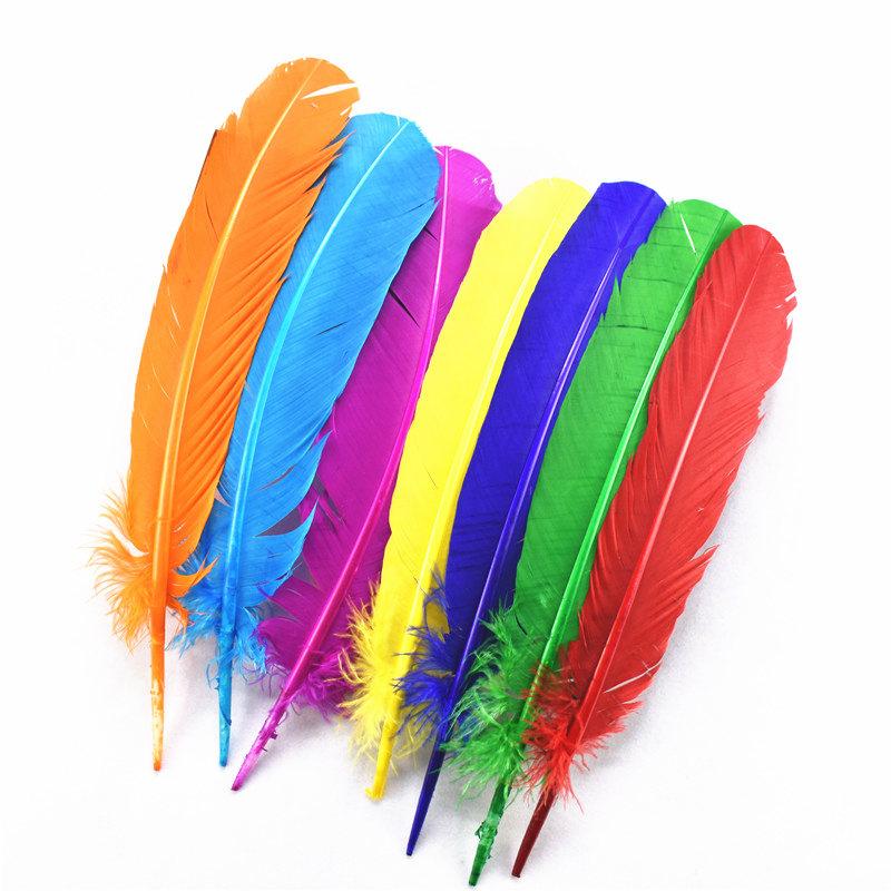

10Pcs/Lot Long Turkey Feathers For Christmas Decoration DIY Headband Creative Leisure Wedding Angel Wings Plume Hair Accessories 10pcs