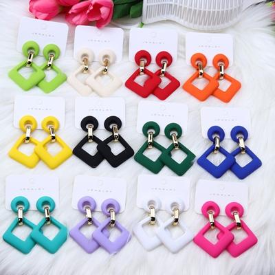 1 paio di orecchini pendenti geometrici, orecchini di design quadrato cavo, leggeri, resistenti alla deformazione, regalo per la mamma, sorella, fidanzata