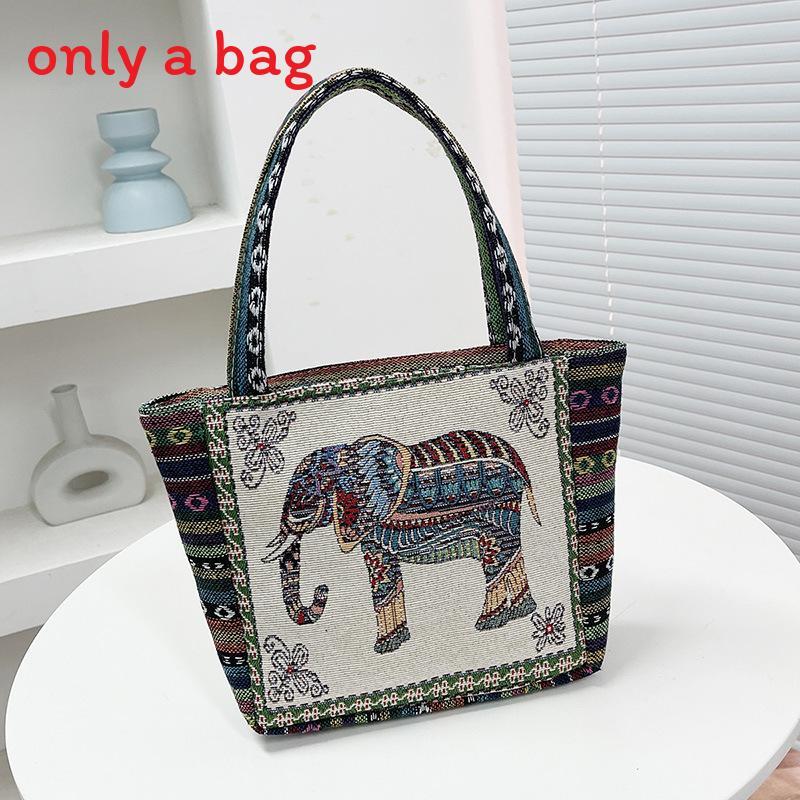 Ethnic Embroidered Handbag For Women With Canvas Material And Zipper Closure For Daily Use