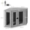 Dog Crate Furniture Side Table, with Cushion, 104 x 55 x 63cm - Grey