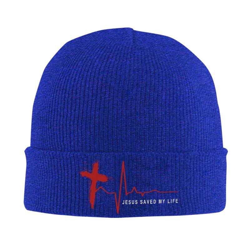 Jesus Cross Beanie Hats Skullies Beanies Jesus Saved My Life Knitted Hat Unisex Warm Soft Caps Autumn Winter Trendy Bonnet Hats