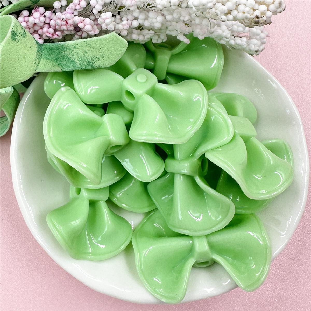 

Hanmade for Earrings DIY Handmade Materials Necklaces Jewelry Marking 10pcs Acrylic Fashion Cartoon Big Bow Beads 31.5*23.4mm Bow/31.5mm зелёный