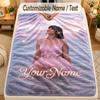 Flannel BlanketAyliva Custom Name Text Personalized Soft Warm Throw Blanket Home Decor Gift