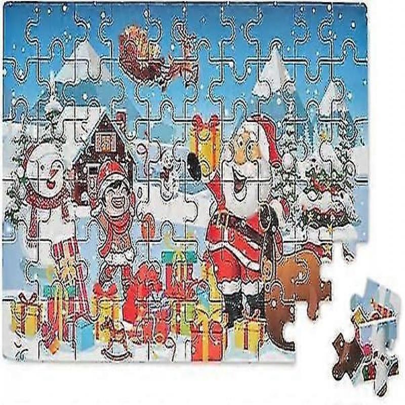 Christmas Wooden Puzzle Children's Puzzle 60 Pieces For Children In Tin Box Children's Birthday Part