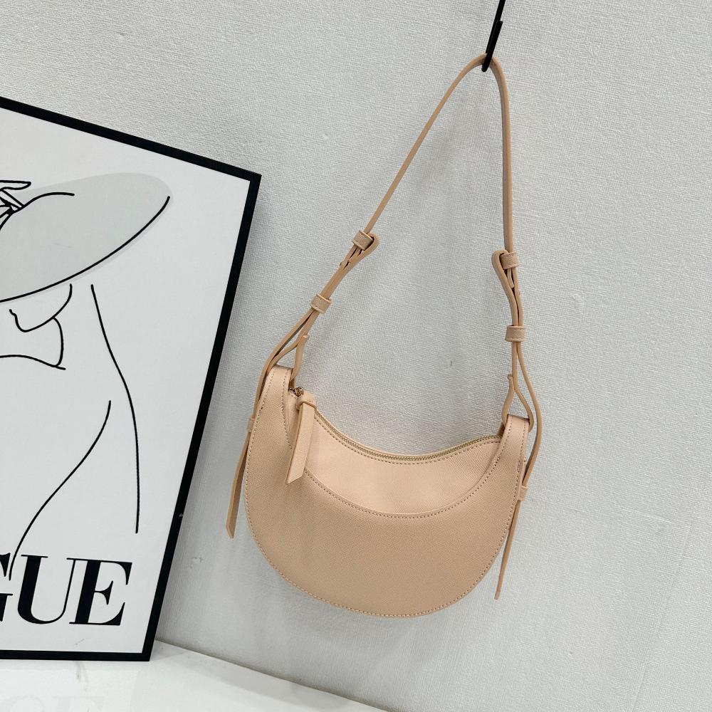 Bolso Media Luna de Cuero PU para Mujer Bolsos de Hombro Tipo Silla de Montar para Hombro Alta Textura Diseño Francés Diseño de Lujo