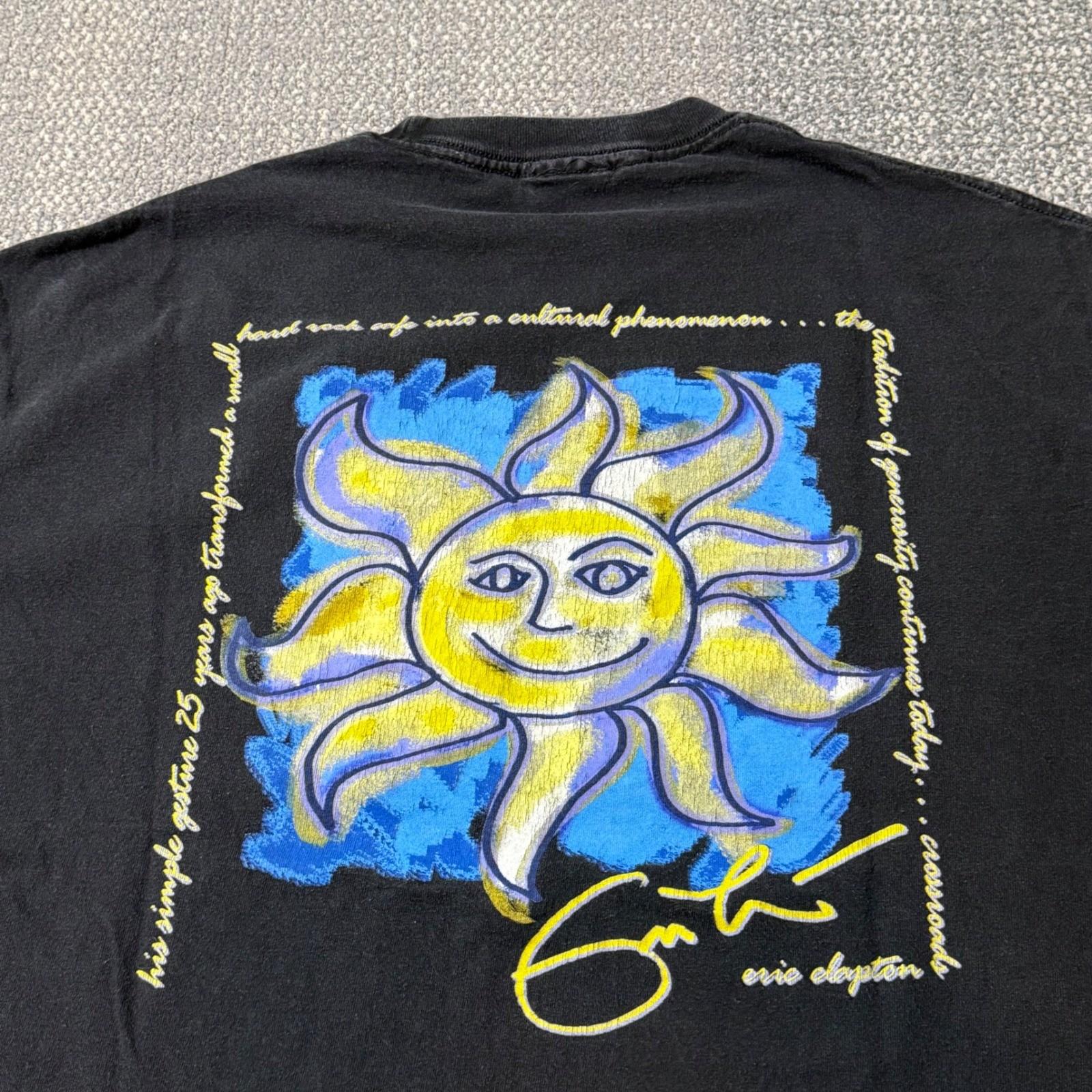 Vintage 90s Eric Clapton Hard Rock Cafe Signature Series T-Shirt Black Large XL