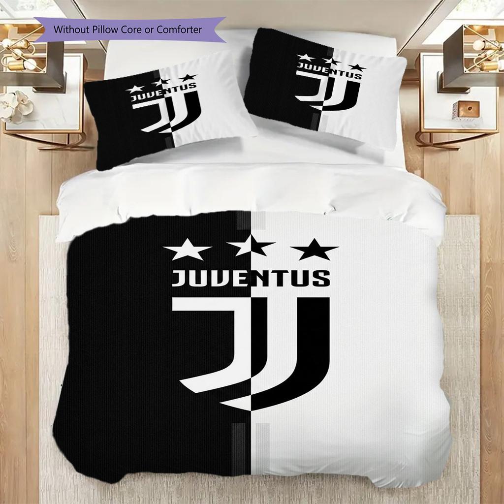 Emblema del Football Club Juventus Set da tre pezzi (1 * copripiumino + 2 * federa, senza nucleo) Copripiumino e federa Set biancheria da letto